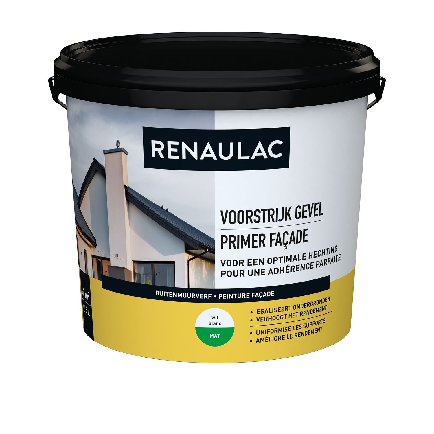 RENAULAC Buitenmuurverf Gevel Voorstrijk Wit 5l