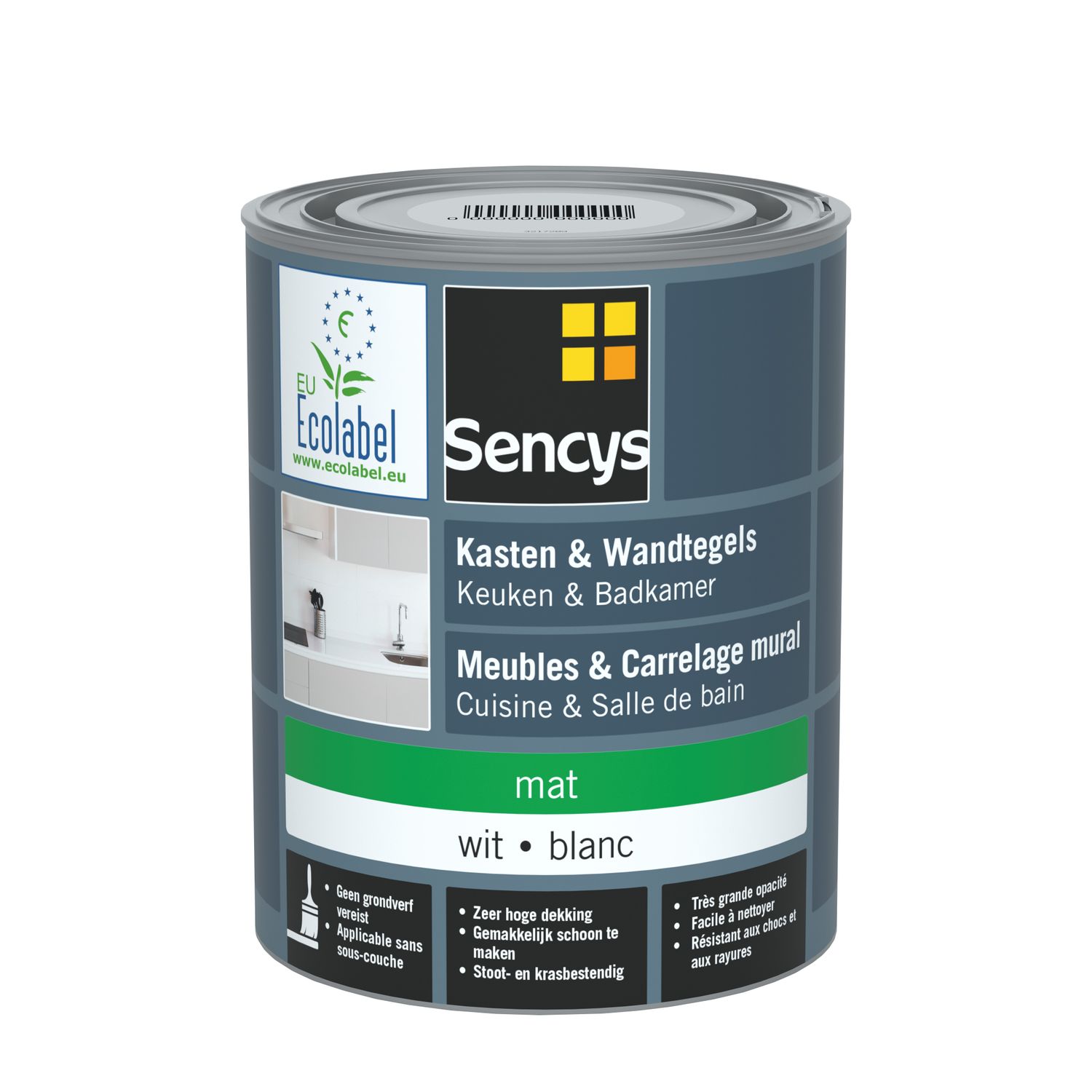 Sencys Lak Voor Wandtegels & Meubels, Keuken & Badkamer Wit Mat 750ml