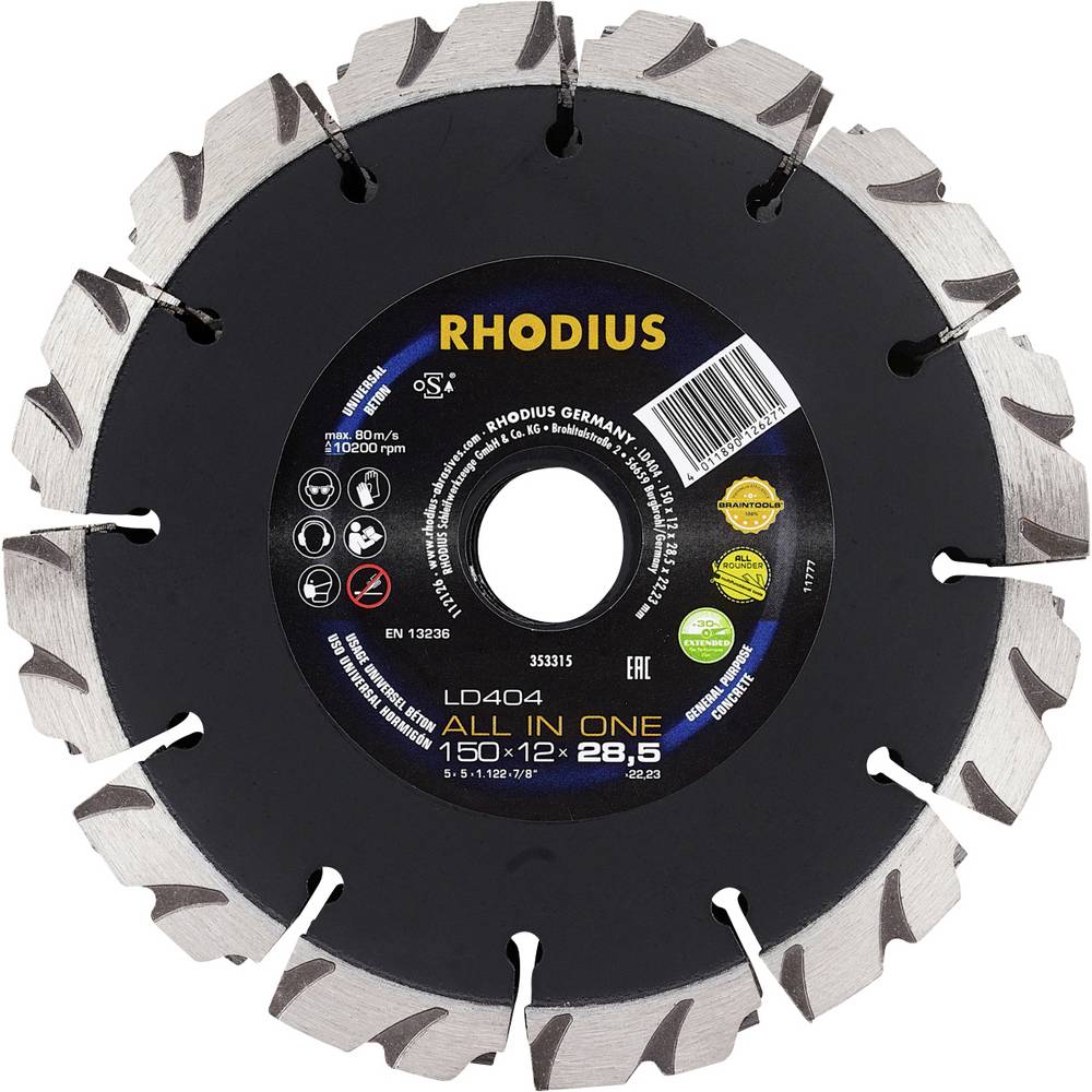 Rhodius 353315 Diamanten doorslijpschijf 150 mm 1 stuk(s) Beton
