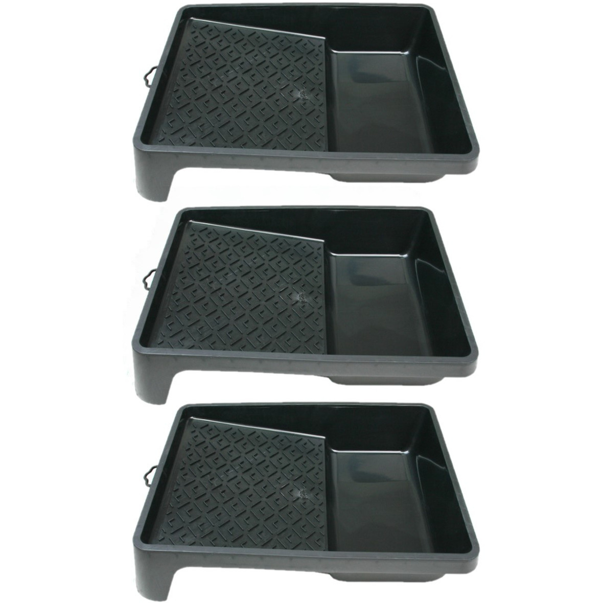 Veba 6x stuks verfbakjes voor verfrollers/lakrollers zwart tot 18 cm -