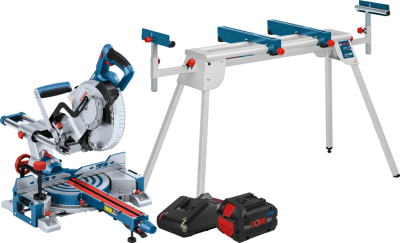 Bosch Professional GCM 18V-216 D + ProCORE 8,0 Ah accu + Onderstel