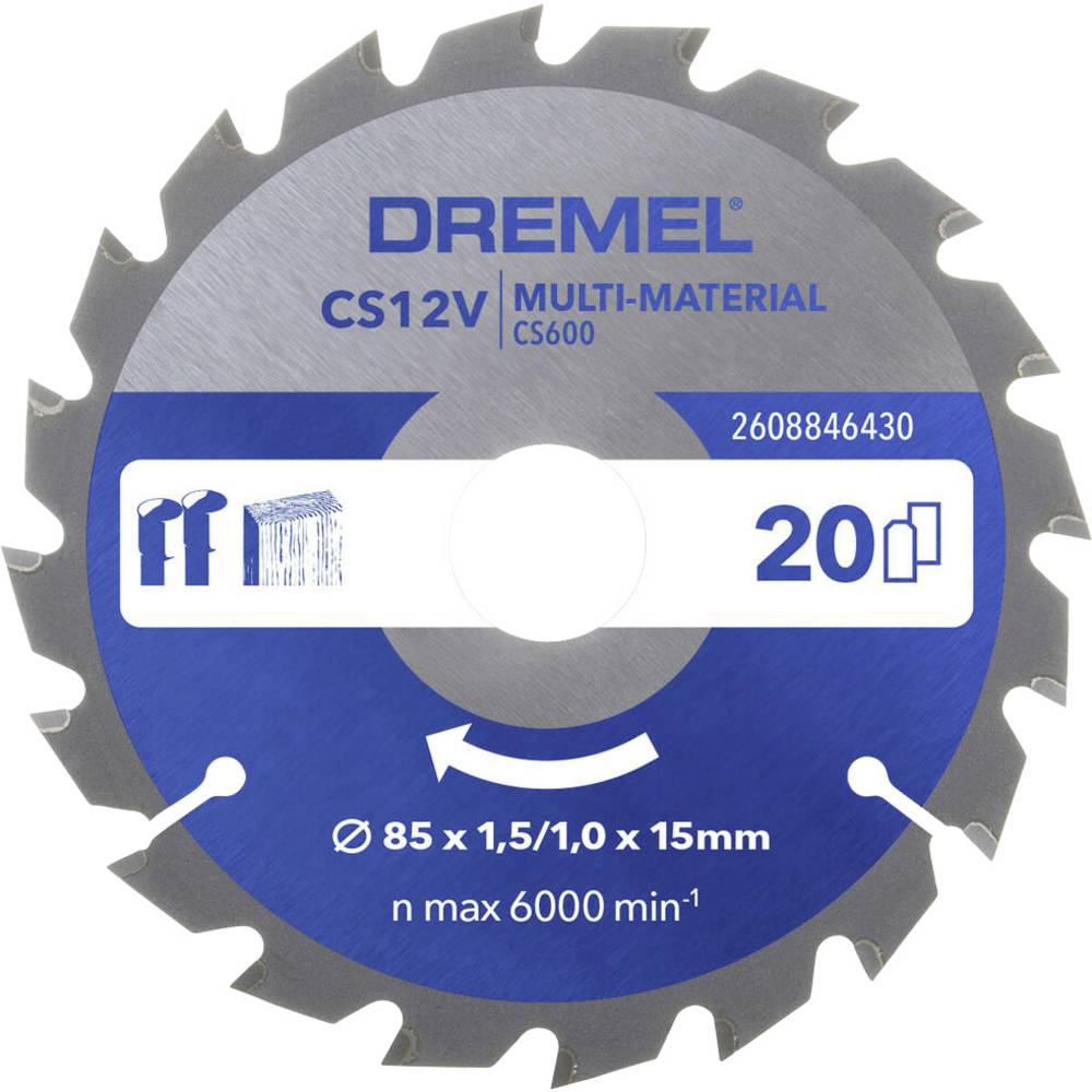 Dremel Multi Material Kreissägeblatt 85mm CS600 2608846430 Cirkelzaagblad 1 stuk(s)