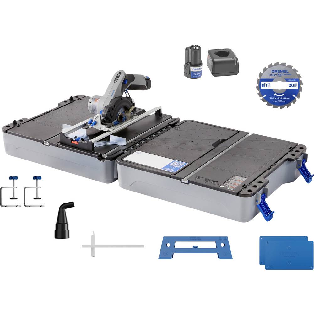 Dremel Mobile Sägestation 12V mit Sägetisch-Koffer und Läser CS12V-S1C Afkort-, verstek- en tafelcirkelzaag