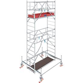 Aluminium rolsteiger Stabilo serie 100, 200 kg/m, TV-gekeurd, geremde wielen, B 750 x D 2000 x H 5500 mm