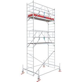 Aluminium rolsteiger Stabilo serie 100, 200 kg/m, TV-gekeurd, geremde wielen, B 750 x D 2500 x H 6500 mm