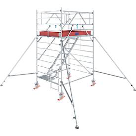 KRAUSE Aluminium rolsteiger  Serie 5500, 200 kg/m², TÜV-gekeurd, geremde wielen, B 1500 x D 2000 x H 4300 mm