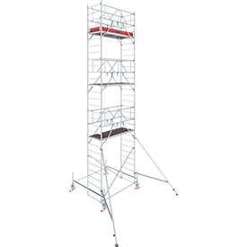 Aluminium rolsteiger Stabilo serie 100, 200 kg/m, TV-gekeurd, geremde wielen, B 750 x D 2000 x H 8500 mm