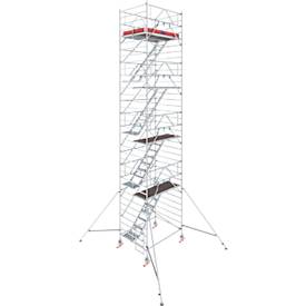 KRAUSE Aluminium rolsteiger  Serie 5500, 200 kg/m², TÜV-gekeurd, geremde wielen, B 1500 x D 2000 x H 10300 mm