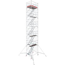KRAUSE Aluminium rolsteiger  Serie 5500, 200 kg/m², TÜV-gekeurd, geremde wielen, B 1500 x D 2000 x H 12300 mm