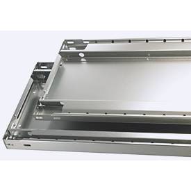 Schulte Lagertechnik MULTIplus 250 legbordstelling, basisrek, lengte grendel, 2000x750x500 mm, 5 legborden, lichtgrijs