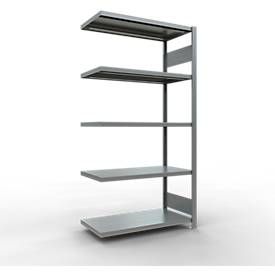 Schulte Lagertechnik MULTIplus 250 rekkensysteem zonder scharnieren, aanschroefbaar, lengte bout, 2000x1000x500 mm, 5 legborden, gegalvaniseerd