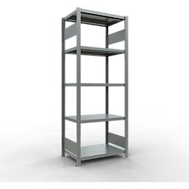 Schulte Lagertechnik MULTIplus 250 boutloos rekkensysteem, basisrek, lengte bout, 2000x750x500 mm, 5 legborden, gegalvaniseerd