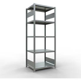 Schulte Lagertechnik MULTIplus 250 boutloos rekkensysteem, basisrek, lengte bout, 2000x750x600 mm, 5 legborden, gegalvaniseerd