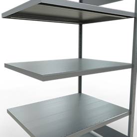 Schulte Lagertechnik MULTIplus 250 rekkensysteem zonder scharnieren, aanschuifvak, lengte bout, 2000x1000x800 mm, 5 legborden, gegalvaniseerd
