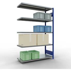 Schulte Lagertechnik MULTIplus 250 rekkensysteem zonder grendel, lengte grendel, 2000x1300x500 mm, 5 legborden, gentiaanblauw/verzinkt.