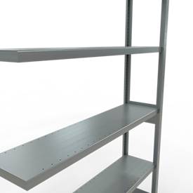 Schulte Lagertechnik MULTIplus 250 boutloos rekkensysteem, boutloze aanbouwstelling, lengte bout, 2500x1300x300 mm, 6 legborden, verzinkt