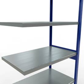Schulte Lagertechnik MULTIplus 250 boutloos rekkensysteem, boutloze aanbouwstelling, lengte bout, 2500x1000x600 mm, 6 legborden, gentiaanblauw/verzinkt