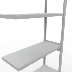 Schulte Lagertechnik MULTIplus 250 boutloos rekkensysteem, boutloze aanbouwstelling, lengte bout, 3000x1000x400 mm, 7 legborden, lichtgrijs