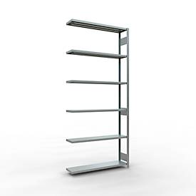 Schulte Lagertechnik MULTIplus 250 boutloos rekkensysteem, boutloze aanbouwstelling, lengte bout, 3000x1300x300 mm, 7 legborden, verzinkt