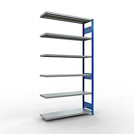 Schulte Lagertechnik MULTIplus 250 boutloos rekkensysteem, boutloze aanbouwstelling, lengte bout, 2500x1300x400 mm, 6 legborden, lichtgrijs