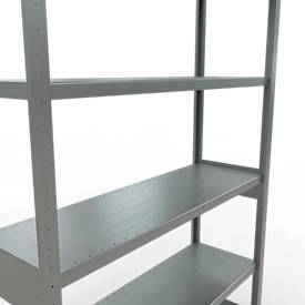 Schulte Lagertechnik MULTIplus 250 boutloos rekkensysteem, basisrek, lengte bout, 2500x1300x400 mm, 6 legborden, gegalvaniseerd