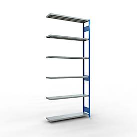 Schulte Lagertechnik MULTIplus 250 boutloos rekkensysteem, boutloze aanbouwstelling, lengte bout, 3000x1300x300 mm, 7 legborden, lichtgrijs