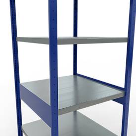 Schulte Lagertechnik MULTIplus 250 boutloos rekkensysteem, basisrek, lengte bout, 2500x750x800 mm, 6 legborden, gentiaanblauw/verzinkt