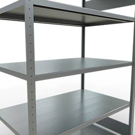 Schulte Lagertechnik MULTIplus 250 boutloos rekkensysteem, basisrek, lengte bout, 2000x1300x800 mm, 5 legborden, gegalvaniseerd