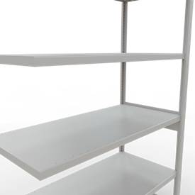 Schulte Lagertechnik MULTIplus 250 boutloos rekkensysteem, boutloze aanbouwstelling, lengte bout, 2500x1300x600 mm, 6 legborden, lichtgrijs
