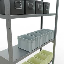 Schulte Lagertechnik MULTIplus 250 boutloos rekkensysteem, basisrek, lengte bout, 3000x1300x400 mm, 7 legborden, gegalvaniseerd
