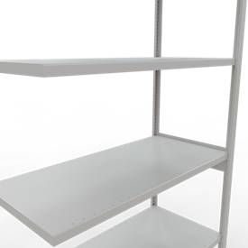 Schulte Lagertechnik MULTIplus 250 boutloos rekkensysteem, boutloze aanbouwstelling, lengte bout, 3000x1300x600 mm, 7 legborden, lichtgrijs