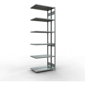 Schulte Lagertechnik Insteeksysteem voor dubbele rekken, MULTIPlus250, 3000x1000x(2x300) mm, 14 legborden, gegalvaniseerd