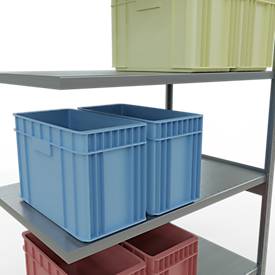 Schulte Lagertechnik MULTIplus 250 rekkensysteem zonder grendel, lengte grendel, 3000x1300x800 mm, 7 legborden, verzinkt.