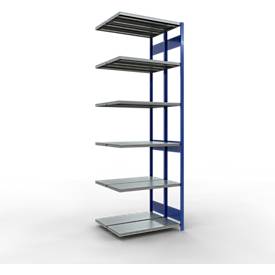 Schulte Lagertechnik Insteeksysteem voor dubbele rekken, MULTIPlus250, 3000x1000x(2x400) mm, 14 legborden, gegalvaniseerd