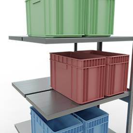 Schulte Lagertechnik Insteeksysteem voor dubbele rekken, MULTIPlus250, 3000x1000x(2x500) mm, 14 legborden, gegalvaniseerd