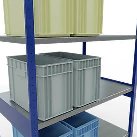 Schulte Lagertechnik boutloos rekkensysteem MULTIplus 250, basisrek, lengte bout, 3000x1300x800 mm, 7 legborden, gentiaanblauw/verzinkt