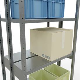 Schulte Lagertechnik  Dubbele basisrekken MULTIPlus250 insteeksysteem - 2500x1000x(2x300) mm, 14 legborden, gegalvaniseerd