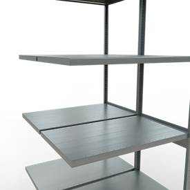 Schulte Lagertechnik Insteeksysteem voor dubbele rekken, MULTIPlus250, 3000x1000x(2x600) mm, 14 legborden, gegalvaniseerd