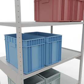 Schulte Lagertechnik MULTIplus 250 boutloos rekkensysteem, basisrek, lengte bout, 3000x1300x800 mm, 7 legborden, lichtgrijs