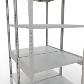 Schulte Lagertechnik  Dubbele basisrekken MULTIPlus250 insteeksysteem - 3000x1000x(2x600) mm, 14 legborden, gegalvaniseerd