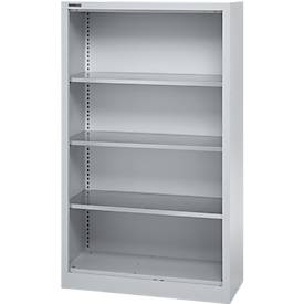 Schäfer Shop Select stellingkast MS, 4 OH, B 950 x D 400 x H 1584 mm, plaatstaal, aluminium wit