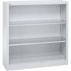Schäfer Shop Select stellingkast MS, 3 OH, B 1200 x D 400 x H 1215 mm, plaatstaal, aluminium wit