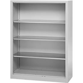 Schäfer Shop Select stellingkast MS, 4 OH, B 1200 x D 400 x H 1584 mm, plaatstaal, aluminium wit