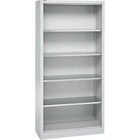 Schäfer Shop Select stellingkast MS, 5 OH, B 950 x D 500 x H 1935 mm, plaatstaal, blank aluminium