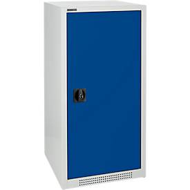 Schäfer Shop Genius draaideurkast FS, staal, met ventilatieopeningen, B 545 x D 420 x H 1105 mm, 3 OH, lichtgrijs RAL 7035/ gentiaanblauw RAL 5010, tot 250 kg