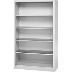 Schäfer Shop Select stellingkast MS, 5 OH, B 1200 x D 500 x H 1935 mm, plaatstaal, blank aluminium