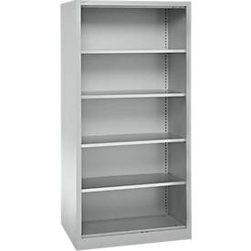 Schäfer Shop Select MS stellingkast, 5 OH, B 950 x D 600 x H 1935 mm, plaatstaal, lichtgrijs