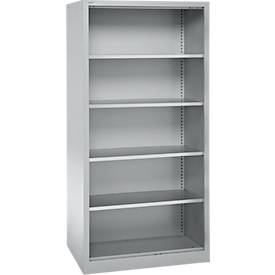Schäfer Shop Select stellingkast MS, 5 OH, B 950 x D 600 x H 1935 mm, plaatstaal, blank aluminium
