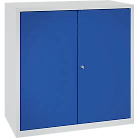 Gereedschapskast, veiligheidsslot, 2 legborden & 1 lade, B 1000 x D 500 x H 1000 mm, plaatstaal, lichtgrijs/gentiaanblauw