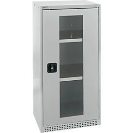 Schäfer Shop Genius Schaefer Shop Genius FS open deurkast, 3 OH, afsluitbaar, 2 legborden, tot 250 kg, B 545 mm, staal, lichtgrijs RAL 7035/lichtgrijs RAL 7035